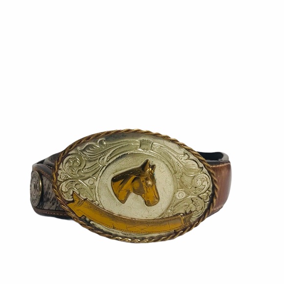 Nocona Mossy Oak Breakup Leather Horse Buckle - Picture 1 of 6